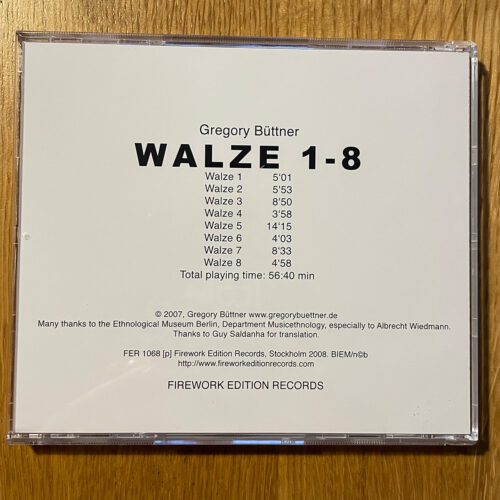 Gregory Büttner - Walze 1-8 CD - Image 2